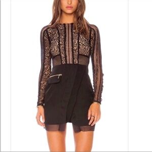 Three Floor Black Lace Dress